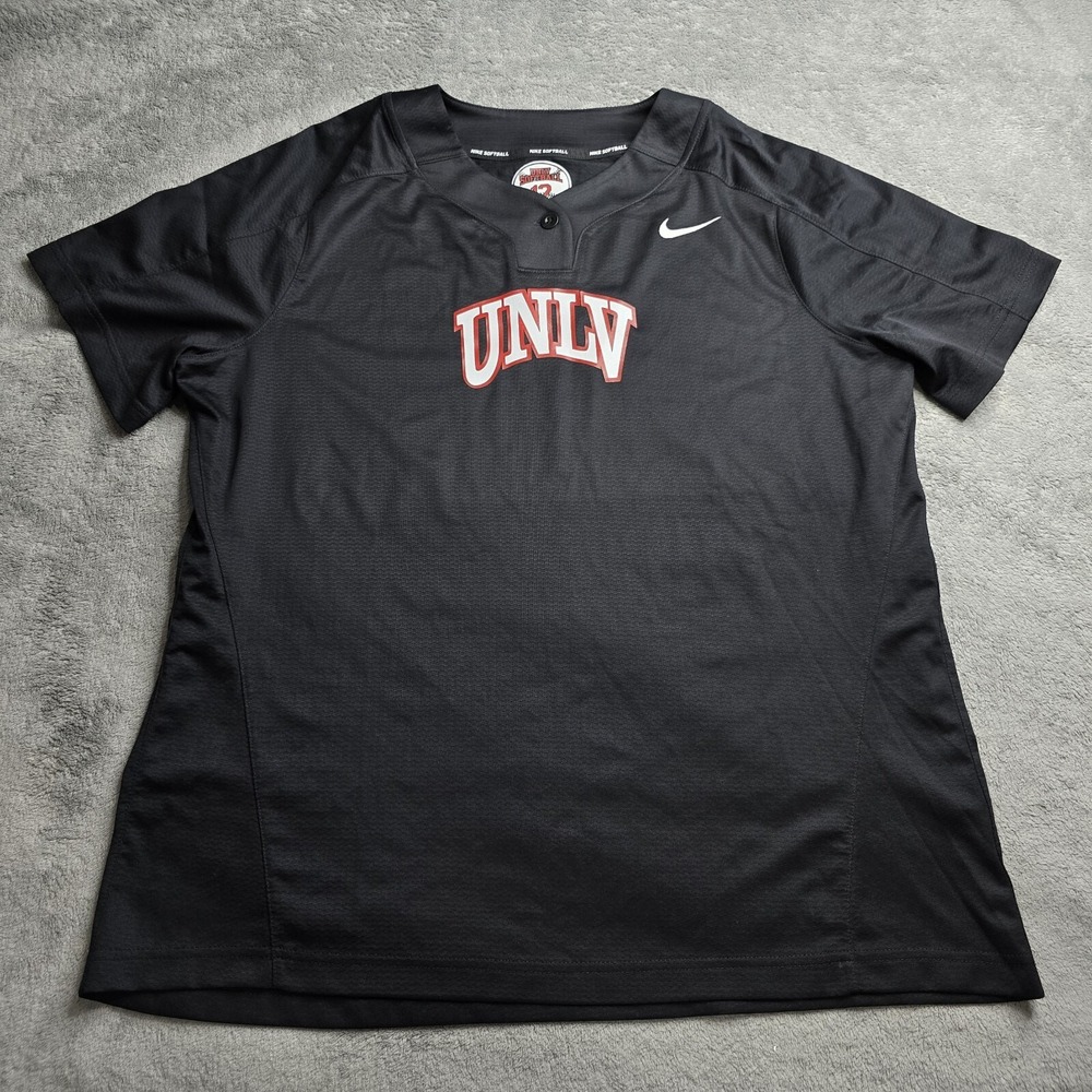 Nike Softball Jersey SS Black AV6715 Womens XL One Button Player Issued #12